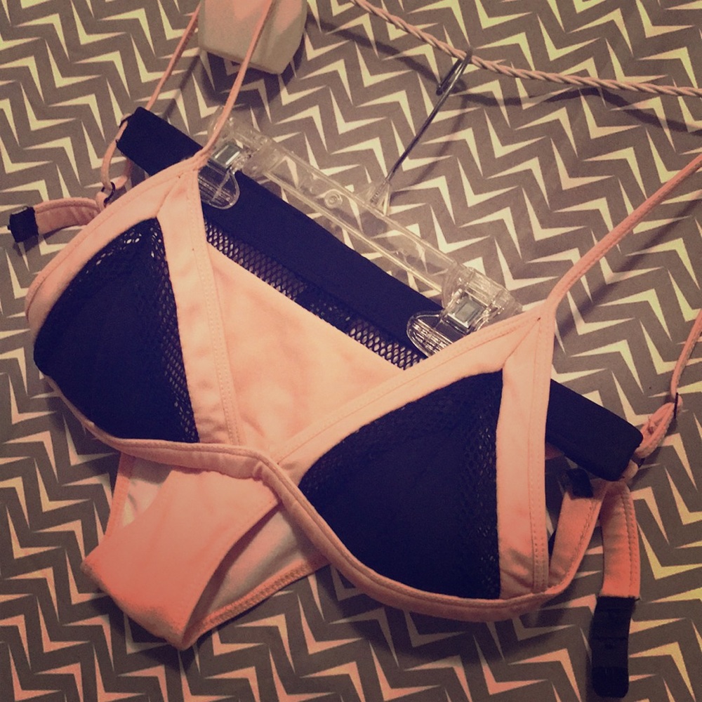 Skye and Staghorn Pink and Mesh Bikini NWOT